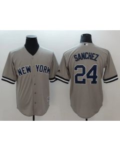 Men's New York Yankees #24 Gary Sanchez Gray Cool Base Stitched MLB Jersey