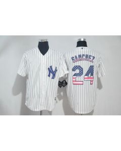 Men's New York Yankees #24 Gary Sanchez White US Flag New Cool Base Stitched MLB Jersey