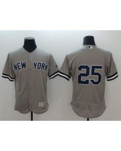 Men's New York Yankees #25 Gleyber Torres Gray Flex base Jersey