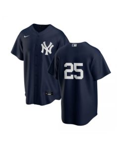 Men's New York Yankees #25 Gleyber Torres Navy Cool Base Stitched Baseball Jersey