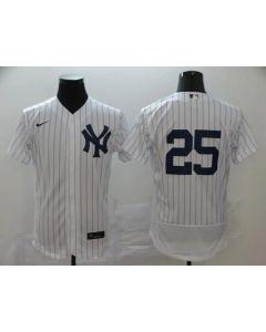 Men's New York Yankees #25 Gleyber Torres White Flex Base Stitched MLB Jersey (White)