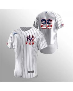 Men's New York Yankees #26 DJ LeMahieu White 2020 Stars & Stripes Flex Base Stitched Jersey