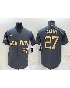 Men's New York Yankees #27 Giancarlo Stanton 2022 All-Star Charcoal Cool Base Stitched Baseball Jersey