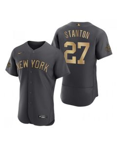 Men's New York Yankees #27 Giancarlo Stanton 2022 All-Star Charcoal Flex Base Stitched Baseball Jersey (Charcoal)