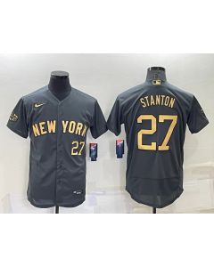 Men's New York Yankees #27 Giancarlo Stanton 2022 All-Star Charcoal Flex Base Stitched Baseball Jersey
