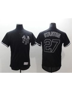 Men's New York Yankees #27 Giancarlo Stanton Black Fashion Flex Base Stitched Jersey