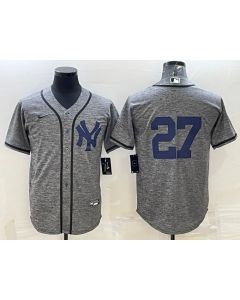Men's New York Yankees #27 Giancarlo Stanton Grey Cool Base Stitched Jersey (Style 2)