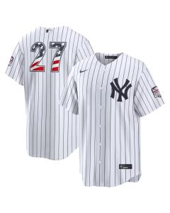 Men's New York Yankees #27 Giancarlo Stanton White USA 250 Fourth of July Home Stadium Jersey