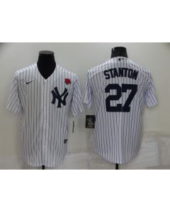 Men's New York Yankees #27 Giancarlo Stanton White Cool Base Stitched Baseball Jersey