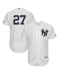 Men's New York Yankees #27 Giancarlo Stanton White Flex Base Stitched Jersey