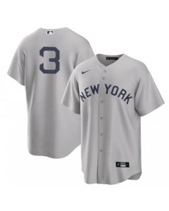 Men's New York Yankees #3 Babe Ruth 2021 Grey Field of Dreams Cool Base Stitched Baseball Jersey