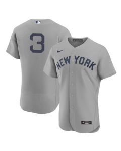 Men's New York Yankees #3 Babe Ruth 2021 Grey Field of Dreams Flex Base Stitched Baseball Jersey