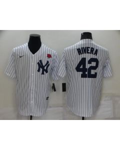 Men's New York Yankees #42 Mariano Rivera White Cool Base Stitched Baseball Jersey (Style 4)