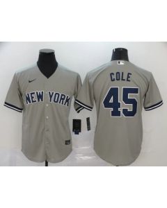 Men's New York Yankees #45 Gerrit Cole 2020 Grey Cool Base Stitched MLB Jersey