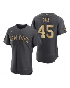 Men's New York Yankees #45 Gerrit Cole 2022 All-Star Charcoal Flex Base Stitched Baseball Jersey (Charcoal)