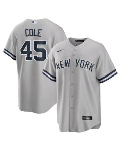 Men's New York Yankees #45 Gerrit Cole Gray Road Replica Player Name Jersey