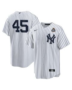 Men's New York Yankees #45 Gerrit Cole White 2024 World Series Home Replica Player Jersey (White)