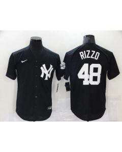 Men's New York Yankees #48 Anthony Rizzo 2021 Black Cool Base Stitched Baseball Jersey