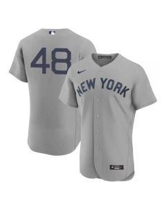 Men's New York Yankees #48 Anthony Rizzo 2021 Grey Field of Dreams Flex Base Stitched Baseball Jersey