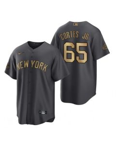 Men's New York Yankees #65 Nestor Cortes Jr. 2022 All-Star Charcoal Cool Base Stitched Baseball Jersey (Charcoal)