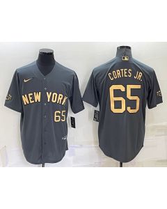 Men's New York Yankees #65 Nestor Cortes Jr. 2022 All-Star Charcoal Cool Base Stitched Baseball Jersey