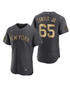 Men's New York Yankees #65 Nestor Cortes Jr. 2022 All-Star Charcoal Flex Base Stitched Baseball Jersey (Charcoal)