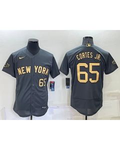Men's New York Yankees #65 Nestor Cortes Jr. 2022 All-Star Charcoal Flex Base Stitched Baseball Jersey