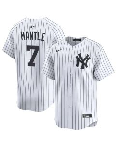 Men's New York Yankees #7 Mickey Mantle White Home Limited Stitched Baseball Jersey