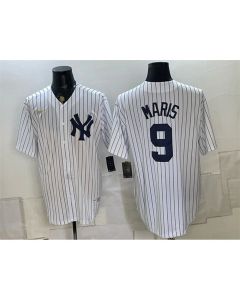 Men's New York Yankees #9 Roger Maris White Home Cool Base Stitched Baseball Jersey