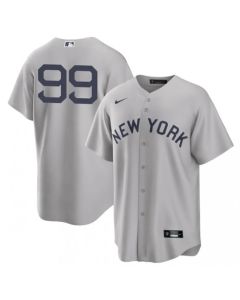 Men's New York Yankees #99 Aaron Judge 2021 Grey Field of Dreams Cool Base Stitched Baseball Jersey