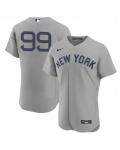 Men's New York Yankees #99 Aaron Judge 2021 Grey Field of Dreams Flex Base Stitched Baseball Jersey