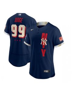 Men's New York Yankees #99 Aaron Judge 2021 Navy All-Star Flex Base Stitched MLB Jersey