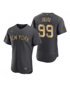 Men's New York Yankees #99 Aaron Judge 2022 All-Star Charcoal Flex Base Stitched Baseball Jersey (Charcoal)