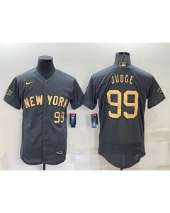 Men's New York Yankees #99 Aaron Judge 2022 All-Star Charcoal Flex Base Stitched Baseball Jersey