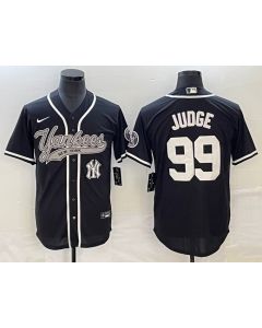 Men's New York Yankees #99 Aaron Judge Black With Patch Cool Base Stitched Baseball Jersey