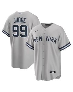 Men's New York Yankees #99 Aaron Judge Gray Big & Tall Road Replica Player Jersey (Gray)