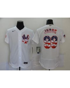 Men's New York Yankees #99 Aaron Judge White 2020 Stars & Stripes Flex Base Stitched Jersey