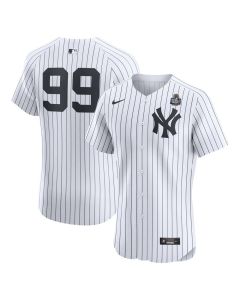 Men's New York Yankees #99 Aaron Judge White 2024 World Series Home Elite Player Jersey (White)