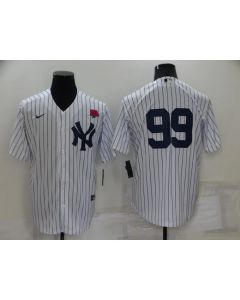 Men's New York Yankees #99 Aaron Judge White Cool Base Stitched Baseball Jersey (White)