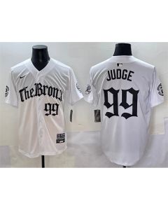 Men's New York Yankees #99 Aaron Judge White "Gothic Legacy Edition" Vapor Premier Limited Stitched Baseball Jersey