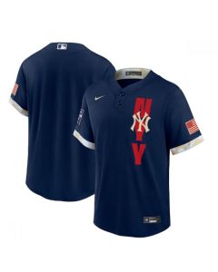 Men's New York Yankees Blank 2021 Navy All-Star Cool Base Stitched MLB Jersey