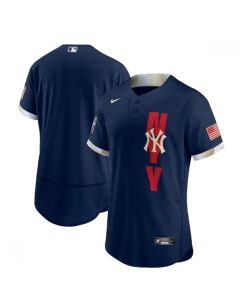 Men's New York Yankees Blank 2021 Navy All-Star Flex Base Stitched MLB Jersey