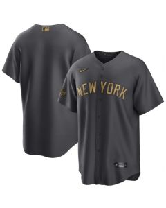 Men's New York Yankees Blank 2022 All-Star Charcoal Cool Base Stitched Baseball Jersey