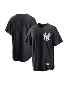 Men's New York Yankees Blank Black Lights Out Replica Jersey (Black)