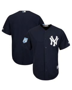 Men's New York Yankees Blank Navy 2019 Spring Training Cool Base Stitched MLB Jersey