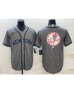 Men's New York Yankees Gray Team Big Logo Cool Base Stitched Baseball Jersey (Gray)