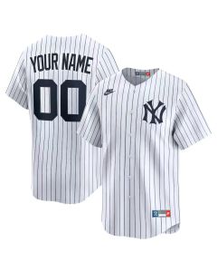 Men's New York Yankees White Throwback Cooperstown Collection Limited Custom Jersey