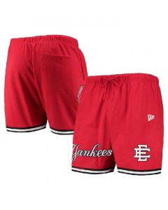 Men's New York Yankees Red Mesh Shorts 001