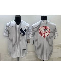 Men's New York Yankees White Team Big Logo Cool Base Stitched Baseball Jersey (White)