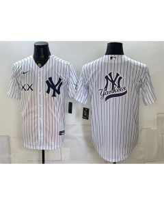 Men's New York Yankees x KAWS White Team Big Logo Stadium Baseball Jersey (White)